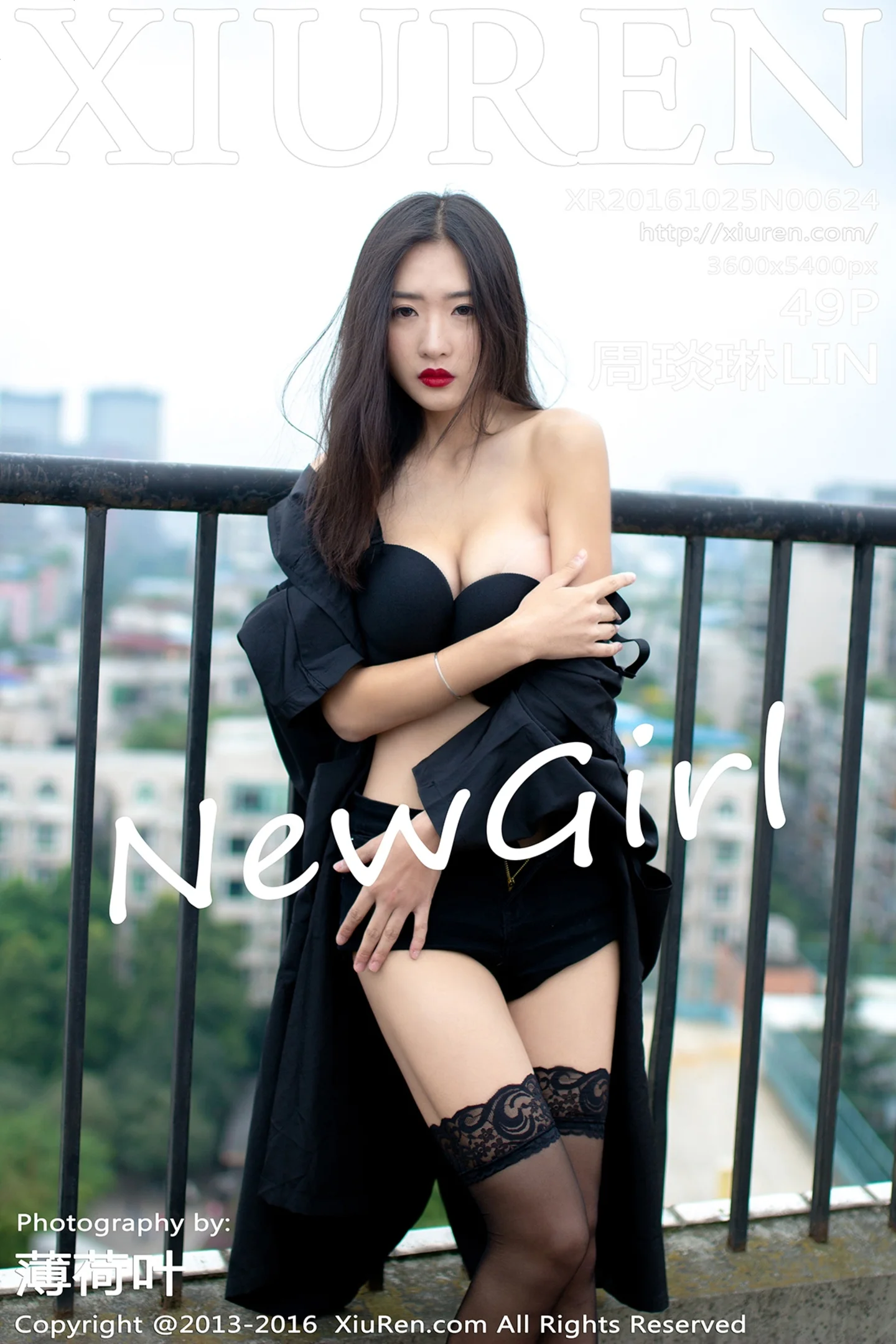 [XiuRen秀人网]No.624_嫩模周琰琳LIN室外露天天台性感内衣黑色蕾丝袜迷人美腿写真49P-秀人网 - XiuRen.Xyz